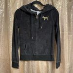 PINK - Victoria's Secret Vintage Y2K PINK Love Pink black zip up gold sequin bling hoodie sweater XS Photo 1