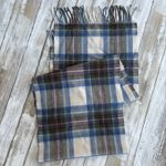 Lochmere Tartan Plaid Cashmere Scarf Blue Fringe Heritage Cozycore Preppy 60” Photo 3