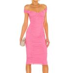 Majorelle  Tabitha pink ruched fitted midi dress Photo 2