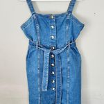 H&M Blue Denim Midi Dress Button Front Belted NEW 10 NEW NWT Photo 0