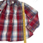 cj banks C.J Banks Women's Red White Blue Plaid Button Down Shirt Plus Size X Seersucker Photo 2