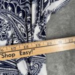 Robbie Bee Dress Paisley Print Side Tie Boho Casual Office White Blue XL Petite Photo 9