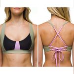 prAna NWT  Tulum Bikini Top Black, Green, Pink, Size L Photo 1