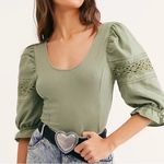 Free People  Something Special with sage green puff sleeves Photo 0