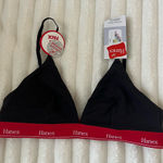 Hanes NWT  Black Bralette with Red Band Photo 0
