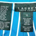 Lauren Ralph Lauren dark aqua blue Capri cuffed pants with white stripes… Size 12 Photo 5