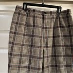 Reformation  Franklin Straight Ankle Cropped Trouser Pant Taupe Plaid 12 Photo 2