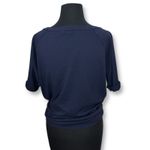 Gap  Tie-Front Heavy Weight T-Shirt Top Navy Blue Short Sleeve Casual Women's S‎ Photo 1