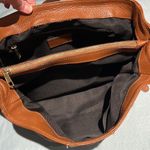 Valentina Fiore Italian Leather Cognac Messenger Slouch Bag Tan Photo 5