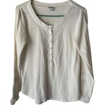 Sundance  Henley Shirt Womens Small White Crochet Lace Sleeve‎ Cottage Boho Top Photo 0