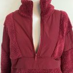 PINK - Victoria's Secret  • Burgundy Maroon Fuzzy Teddy Half Zip Pullover Photo 1