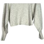 ZARA  Oversized Crop Wool Blend Long Sleeve Stretch Knit Hoodie Sweater S Cream Photo 2