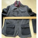 Ted Baker  London Blue Wool‎ Sleeve Textured Coat Jacket Removable Collar Size 6 Photo 2