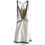 NBD Tavi Mini Dress Plunging V Neck Cross Back Crystal Embellished White Small Photo 1