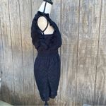 Macaron Black Eyelet Ruffle Sleeve Open Back Lined Romper Size S Photo 6