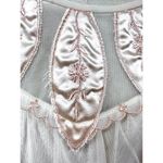 Sheer Pink Nylon Chiffon VTG Ladies Nightgown Appliques 1950s Small Photo 2