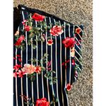 Bobbie & Brooks Women's Navy Blue/white red‎ roses short sleeve dress size large Photo 6