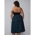 New York & Company Plus Tartan Midi Skirt in Runaway Navy Green Size 1X Photo 2