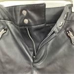 ZARA The Biker Black Faux Leather Vegan Moto Zipper Ankle Crop Pants womens 2 Photo 6