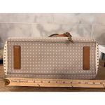 Fossil  Emma Tote Beige White Heart Print Leather Trim Key Charm Laptop Bag Purse Photo 10