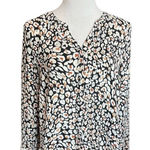 Apt. 9 Womens  Flowy Animal Print Cheetah Button Down Top - Sz L Petite LP Photo 0