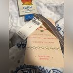 Farm Rio  Anthropologie $258 One Shoulder Eyelet Midi Dress White Blue Medium Photo 5