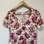 LuLaRoe  Floral A Line Maxi Dress Side Pockets Cottagecore Stretchy Sz S Photo 3