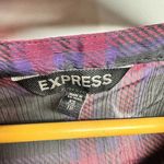 EXPRESS  - Semi Sheer Plaid Blouse in Red & Blue Photo 2