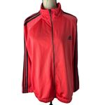 Adidas Coral Three Stripe Mock Neck Fleece Lined Long Sleeve Full Zip Jacket 2XL Photo 1