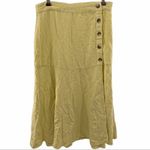 Free People  Skirt Yellow Linen‎ Blend Midi 10 New $98 Photo 3