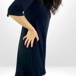 Three Dots A-line Knee Length Classic Black Dress Photo 2