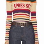 Show Me Your Mumu Slopes Designer Sweater in Apres Ski Stripe Medium NWT $118 Photo 0