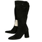 Naturalizer Harlowe Womens Leather Upper Black Boots Size 5 wide calf Block Heel Photo 3