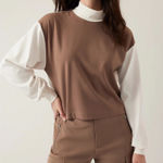 Athleta  Venice Colorblock Sweatshirt Brown 1X Photo 0