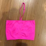 Aerie  Bandeau Halter Top Hot Pink Ribbed Size Medium Photo 1