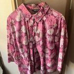 Style & Co Pink Floral Button-Up Shirt 16 Photo 0