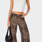 Edikted  Leopard Printed Low Rise Jeans Photo 0