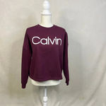 Calvin Klein  Women's‎ Medium Maroon Crewneck Long Sleeve Cotton Sweatshirt Photo 1