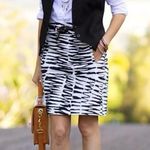 Banana Republic Y2K Trina Turk Collection Pencil Skirt Black White Zebra Size 2 Photo 9
