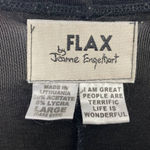 Flax Stretchy Knit Scoop Neck Long Sleeve Mini Dress Black Lagenlook Womens L Photo 9