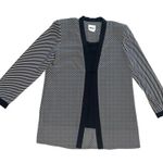 Leslie Fay Open Kimono Attached Tank DUSTER BLOUSE Womens Sz 14 Black White Photo 4