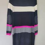 Vince Camuto  Pink, Black, and Gray Striped Sweater Dress Photo 3
