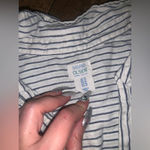 Sigrid Olsen  linen 1x blouse striped top mother of Pearl buttons $140 Photo 4