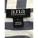 a.n.a . Striped Long Sleeve Rayon Blouse Size Large Breathable Lightweight Button Photo 4