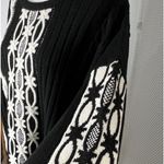 Desigual NWT  Jers Brixton Fringe Patterned Black Ivory Sweater Heart Pocket XL Photo 7