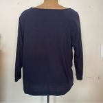 G.H. Bass &Co. G.H. Bass & Co. women’s navy top 3/4 sleeves size XL with eyelet design Photo 1