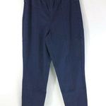 Isaac Mizrahi Live! Petite 24/7 Stretch Wide Waistband Ankle Pants Navy Blue 0P Photo 0