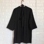 Maggie Barnes Black eyelet belted tunic top Or mini dress Women’s Size 1X Photo 7