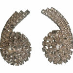 Vintage Rhinestone Ear Climber Clip Earrings – Statement Glam Silver Photo 0