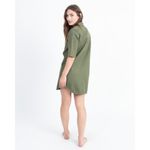Zadig & Voltaire Green Military Lace Up Shift Dress With Embroidered Tiger Photo 2
